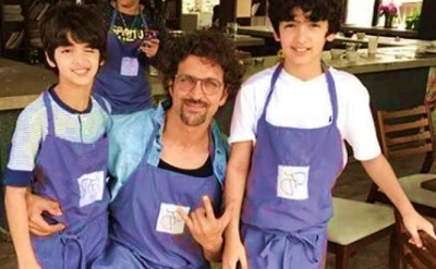 Hrithik with sons