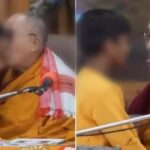 Lama kissing