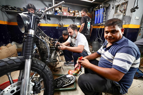 Rahul in auto repair shop