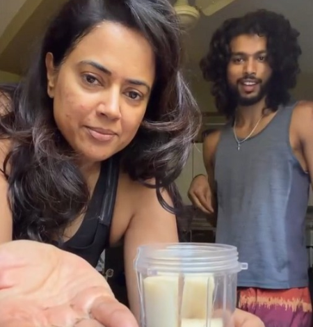 Sameera Reddy Banana stem & dal curry